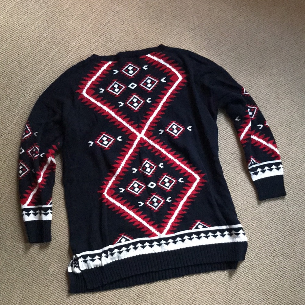 LAUREN - Ralph Lauren aztec sweater / Tunic - XL (navy red white) - Picture 6 of 6